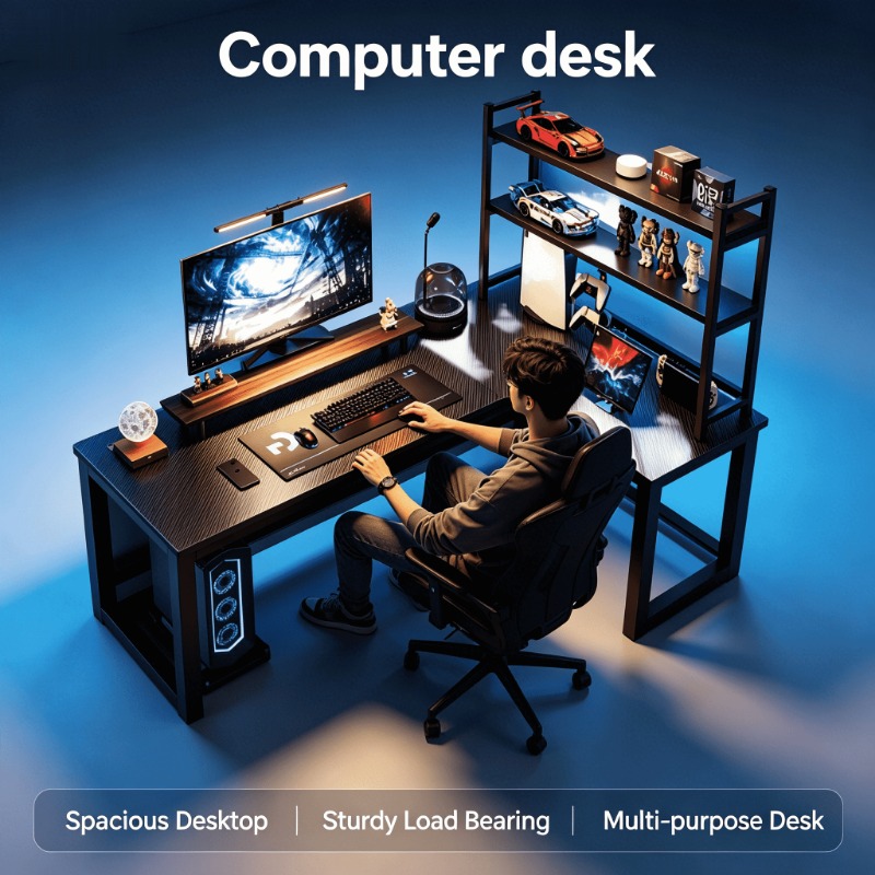 Esports Gaming Furniture - Regulowane na wysokość narożne biurko komputerowe